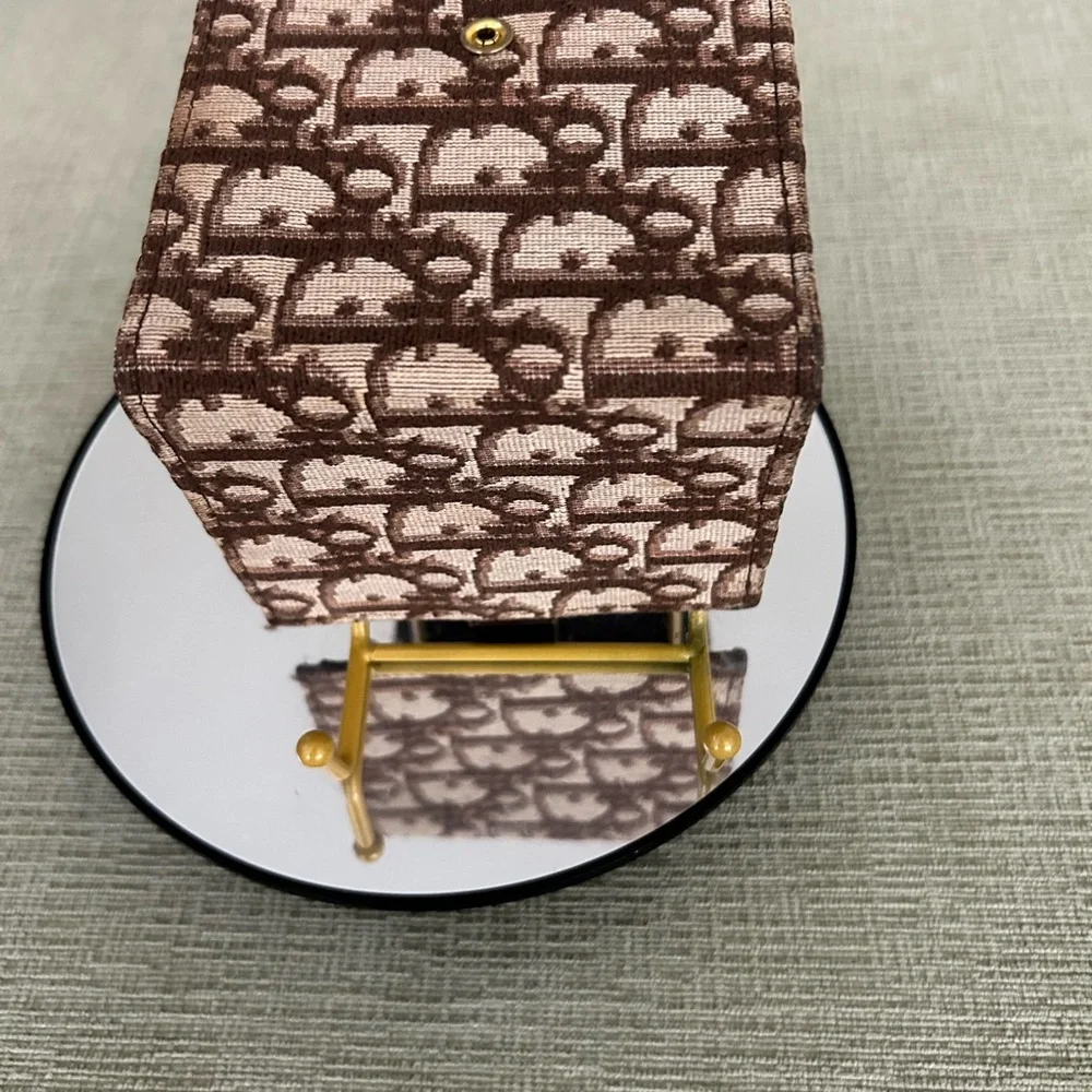Dior Brown and Cream Monogram Wallet